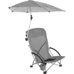 image:imageSportBrella Beach Chair with UPF 50 Adjustable Umbrella Midnight BlueGrey