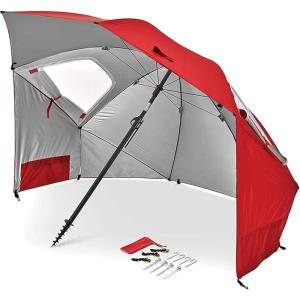 image:imageSportBrella Premiere XL UPF 50 Umbrella Shelter for Sun and Rain ProtectionBright Red